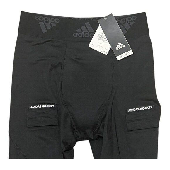 Adidas Hockey Baselayer Tights with Cup Mens Black adiHockey Pants Size S GQ9502 - Picture 7 of 8